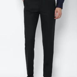 Louis Philippe Gods & Kings Black  Slim Fit Checks Flat front trouser-image-30