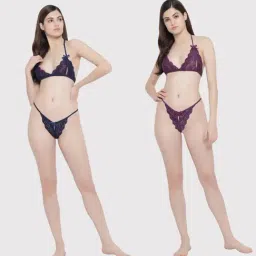 Secrets By ZeroKaata Multicolor Lace Lingerie Set (Pack of 2)-image-14