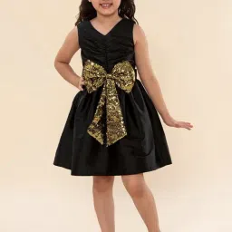 A.T.U.N. Kids Black & Golden Sequence Dress-picture-18