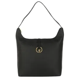 Baggit Black Solid Medium Hobo Handbag-image-5