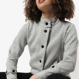 Campus Sutra Grey Cotton Jacket-image-90
