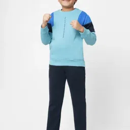 Sweet Dreams Kids Blue Solid Full Sleeves Tracksuit-image-37