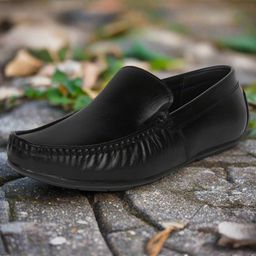 SeeandWear Men Woven Design Leather Loafers-image-4