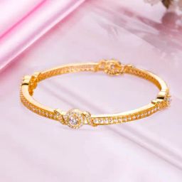 Zavya 925 Silver Golden Glamour Sparkling Gold-Plated Bangle for Women-image-60