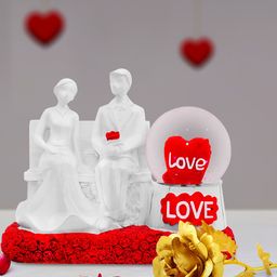 Archies Multicoloured Combo of Love Figurine & Rose-image-99