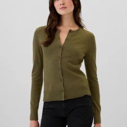 GAP Olive Regular Fit Solid Cardigan-image-95
