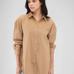 VASTRADO Brown Textured Shirt-image-57