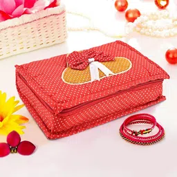 Kuber Industries Red Dots Printed Jewellery Organiser-34