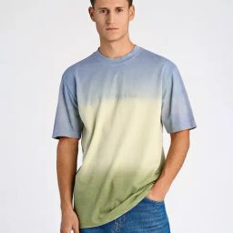 Lindbergh Mens Multicolor Round Neck Short Sleeve Ombre T-Shirt-image-26
