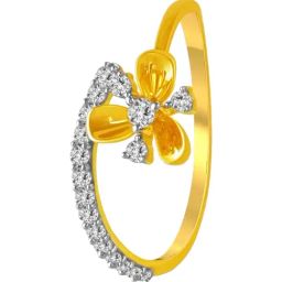 P.C. Chandra Jewellers 14KT (585) Yellow Gold and Diamond Finger Ring for Women-image-25