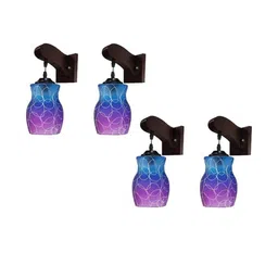 Somil Premium Designer Glass Wall / Night Lamp Elegant & Stylish Dcor Accent for Modern Interiors, Color- Pink, Firozi, White, Size:- 22.5 X 27.5 X 27 CM-image-30