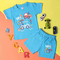 V-Mart Boys Graphic Printed Round Neck T-shirt With Shorts-image-95
