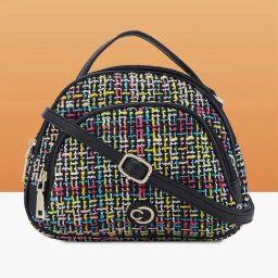 Caprese Black Harmonee Woven Jacquard Cross Body Bag-image-39