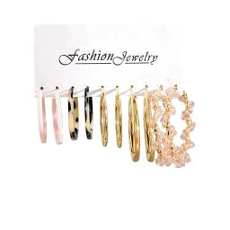 Karatcart Multicolor Set Of 5 Pairs Contemporary Hoop Earrings for Women - Set of 5 image 2
