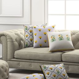 SEJ by Nisha Gupta Set of 5 Printed Square Cushion Covers-20