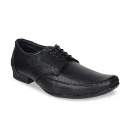 Ajanta Men Black Textured Formal Derbys-28
