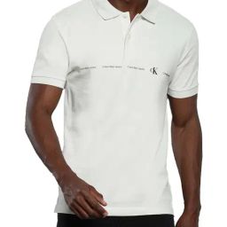 Calvin Klein Icicle Cotton Regular Fit Logo Printed Polo T-Shirt-image-5