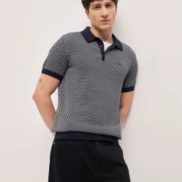 The Bear House Multi Slim Fit Self Design Polo T-Shirt-image-95