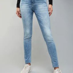 DOLCE CRUDO Blue Slim Fit High Rise Stretchable Jeans-picture-10