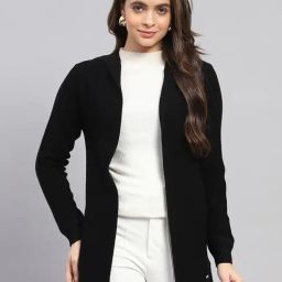 Monte Carlo Black Regular Fit Self Pattern Shrug-36