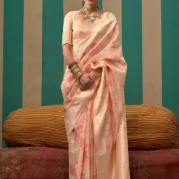 Vardha Light Peach Woven Saree With Unstitched Blouse-picture-31