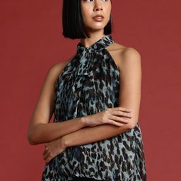 all about you Animal Print Tie-Up Neck Top-picture-31
