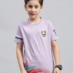 Monte Carlo Kids Lavender Printed T-Shirt-image-85