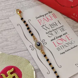 EL REGALO Kids Gold-Plated Nazaria Rakhi With Greeting Card & Roli Chawal Shagun-picture-16