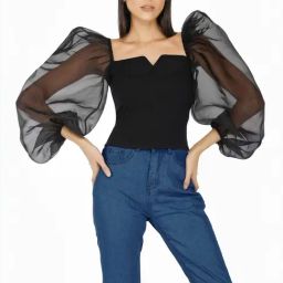The Clothing Factory Black Off Shoulder Corset Top-image-84