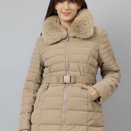 Latin Quarters Beige Polyester Regular fit Solid Jacket-1