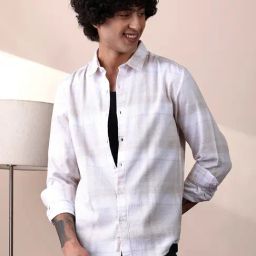 Campus Sutra Sand Beige Daisy White Velobrush-Tactile Shirt-picture-24