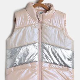 MINIKLUB Kids Beige & Silver Quilted Jacket-image-38