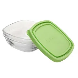 Duralex 'Freshbox' Transparent & Green Glass 9 cm Container With Lid (0.15 L) - Set of 2 image 3