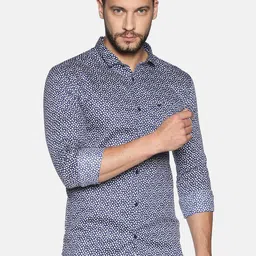 SHOWOFF Men Blue & White Slim Fit Printed Casual Shirt-picture-48