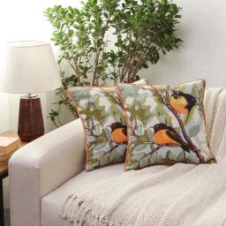 House This The Native Oriole Green Cotton Cushion Covers - Set of 2-image-82
