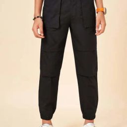 Coolsters by Pantaloons Kids Jet Black Cotton Solid Track Bottoms & Joggers-picture-27