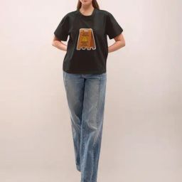 Zink London Black Cotton Graphic T-Shirt-picture-34