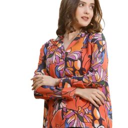 Melon by PlusS Orange Printed Casual Shirt-picture-9