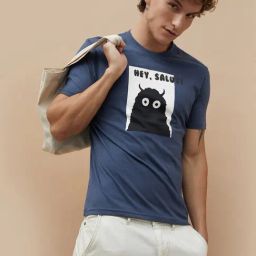 Fame Forever By Lifestyle Blue Regular Fit Printed T-Shirt-image-70