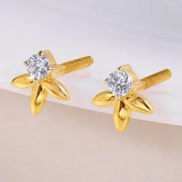 GIVA Lab Grown Diamond 18k (750) Gold Earrings for Women-image-41