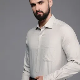 Louis Philippe Pure Cotton Self Design Textured Classic Opaque Formal Shirt-image-42