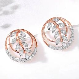 GIVA Lab Grown Diamond 18k (750) Gold Earrings for Women-image-75