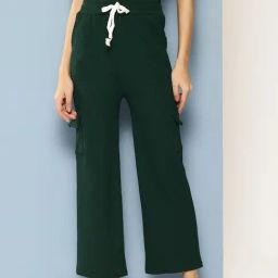 Aarika Green Nylon Solid Pants-image-89