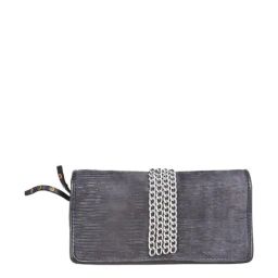 KOMPANERO  Grey Textured Tri-Fold Wallet for Women-10