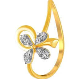 P.C. Chandra Jewellers 14KT (585) Yellow Gold and Diamond Finger Ring for Women-image-35