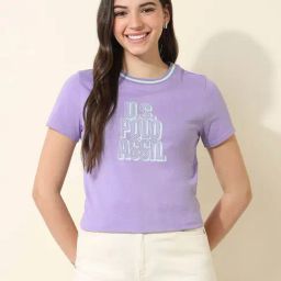U.S. POLO ASSN. Lavender Logo Printed Top-16
