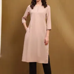 Biba Beige Straight Kurta-picture-27