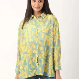 VASTRADO Green & Yellow Floral Shirt-image-52