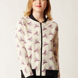 Miss Chase Women Beige Printed Bomber-image-32