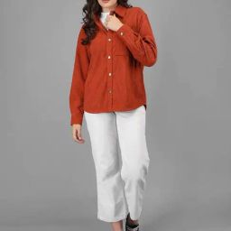 Chkokko Orange Plain Shacket-image-63